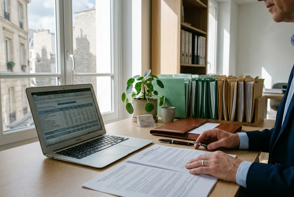 Bureau d'un cabinet de syndic professionnel gérant l'assurance d'une copropriété