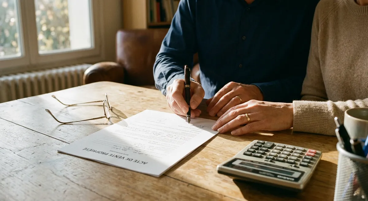 Signature d'un acte de propriété d'immeuble