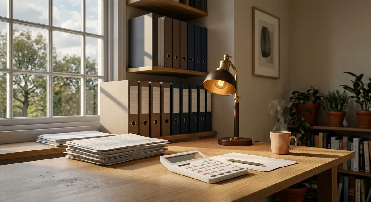 Bureau d'un syndic bénévole avec dossiers